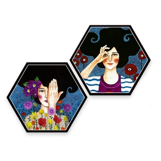 Hexagon - Alu-Dibond - Hülya - Augenblicke (2-teilig) 