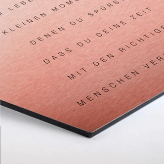 Hexagon - Alu-Dibond-Kupfereffekt - Die schönsten Zeiten 