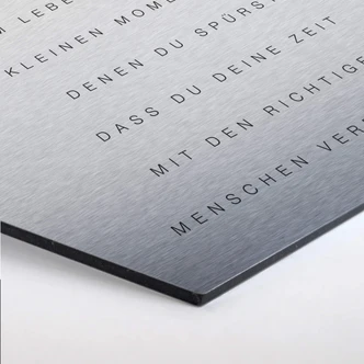 Hexagon - Alu-Dibond-Silbereffekt - Die schönsten Zeiten 