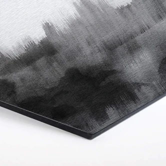Hexagon Alu-Dibond Zilvereffect - Nouveauprints - Watercolour Brush Strokes 