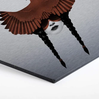 Hexagon - Alu-Dibond Silbereffekt Ireland - Dark Cardinal 