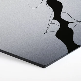 Hexagon - Alu-Dibond-Silbereffekt Nordic Creators - White Kiss 