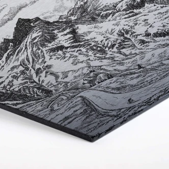 Hexagon - Alu-Dibond-Zilvereffect Sparshott - Col du Glandon 