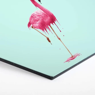 Hexagon - Alu-Dibond Loose - Melting Flamingo 