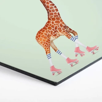 Hexagon - Alu-Dibond Loose – Rollerskating Giraffe 