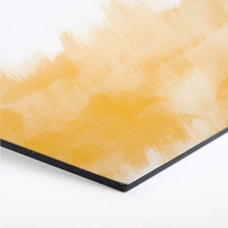 Hexagon Dibond Nouveauprints - Watercolour Brush Strokes geel 