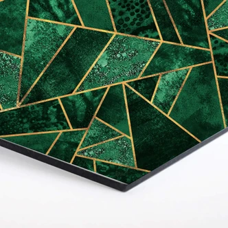 Hexagon Dibond Fredriksson - Donkergroene Smaragd 