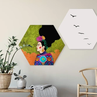 Hexagon Dibond Hülya - Portrait of Frida 