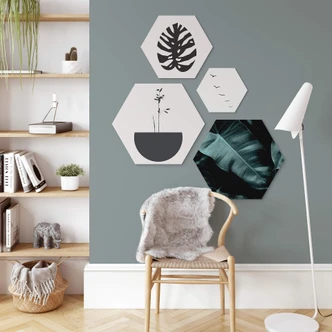 Hexagon - Alu-Dibond Kubistika - Jungle 