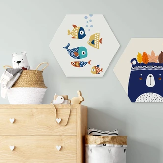 Hexagon Dibond Kubistika - Little Indian 