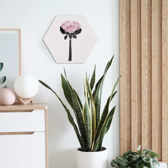 Hexagon Dibond Kubistika - Beautiful Roses 