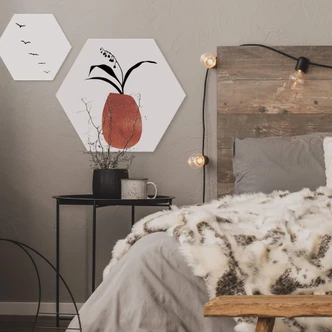 Hexagon Dibond Kubistika - Blooming Winter 