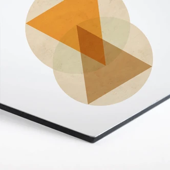 Hexagon Dibond Nouveauprints - Circles and Triangles 