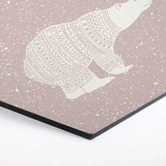 Hexagon - Alu-Dibond wit - Ijsberen 