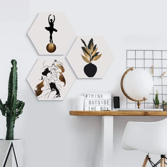 Hexagon - Alu-Dibond Kubistika - Ballerinas 