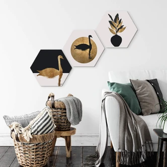 Hexagon Dibond Kubistika - Bouquet No. 5 