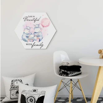 Hexagon Dibond Kvilis - Nijlpaarden 