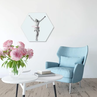 Hexagon Dibond Loose - Hoepelende Jezus 