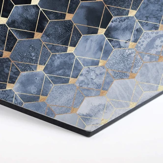 Hexagon Dibond Fredriksson - Blue & Gold 