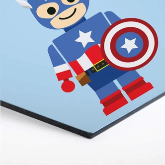 Hexagon Alu-Dibond Gomes - Captain America 