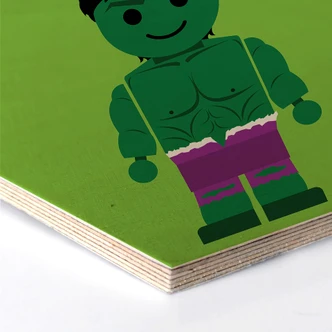 Hexagon - Holz Birke-Furnier Gomes - The Hulk Spielzeug 