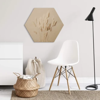 Hexagon - Holz 1X Studio - Getrocknete Gräser 