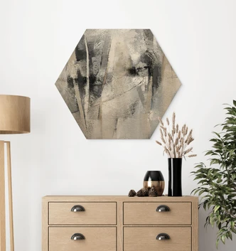 Tableau sur bois Hexagon Paysage abstrait - Fedrau 