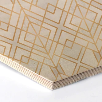 Hexagon - Holz Birke-Furnier Fredriksson - Goldene Geometrie 
