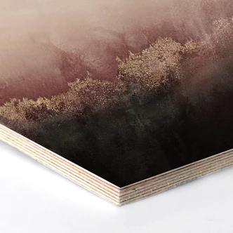 Hexagon - Holz Birke-Furnier Fredriksson - Rosa Himmel 