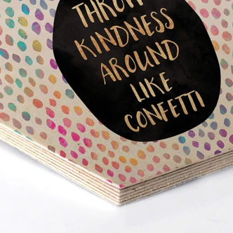 Hexagon - Holz Birke-Furnier Fredriksson - Throw kindness around like confetti 