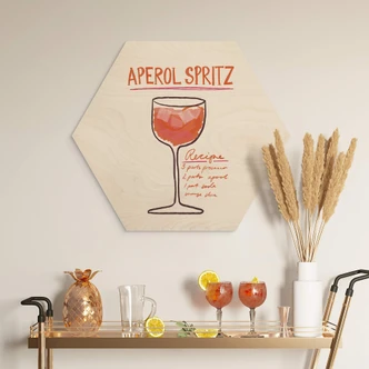 Hexagon Holzbild - Küche - Fritsch - Aperol Spritz 