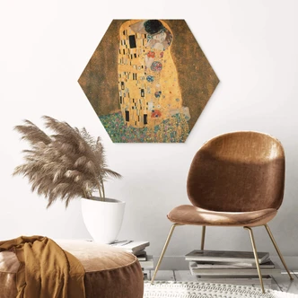Hexagon Wood Klimt - the Kiss Hexagon Wood Klimt - the Kiss