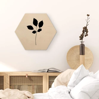 Hexagon - Holz Birke-Furnier Kubistika - Schwarzes Kastanienblatt 