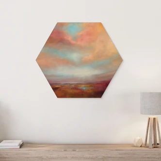 Houten Wanddecoratie met zeshoek Lichtgevend veld in het zonlicht - Schmucker 