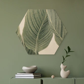 Hexagon-Holzbild Calathea Pflanze - Sisi & Seb 