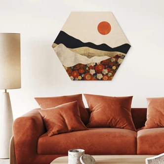 Hexagon-Holzbild Herbstliche Berglandschaft - SpaceFrog Designs Hexagon-Holzbild Herbstliche Berglandschaft - SpaceFrog Designs