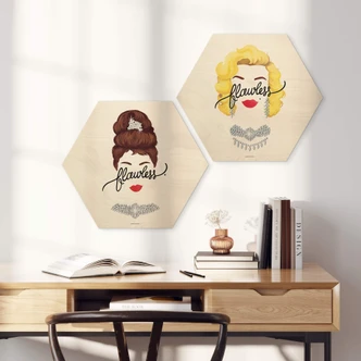 Hexagon - Holz Birke-Furnier Tohmé - Flawless Marilyn 