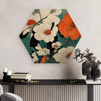 Hexagone - Bois Treechild - Asian Flowers 