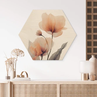 Hexagon Hout Treechild - Delicate Flowers 