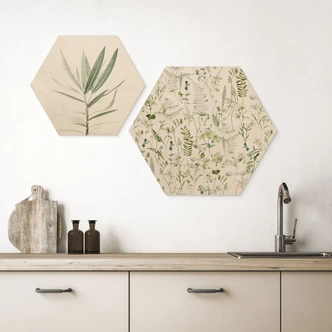 Hexagone - Bois Herbes et fleurs sauvages - UN Designs 