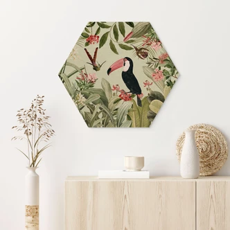 Hexagone - Bois Toucan dans une jungle paradisiaque - UN Designs 