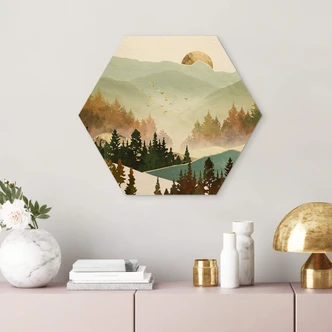 Hexagon - Holz SpaceFrog Designs - Herbstmorgen Hexagon - Holz SpaceFrog Designs - Herbstmorgen