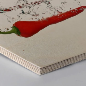 Hexagon - Holz Birke-Furnier - Chilischote 