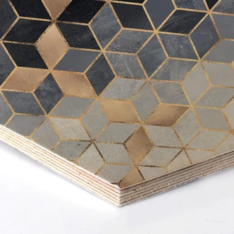 Hexagon Hout Fredriksson - Blue Geometry 