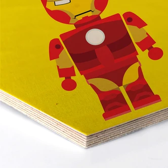 Hexagon - Holz Birke-Furnier Gomes - Iron Man Spielzeug 