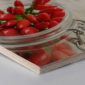 Hexagon - Holz Birke-Furnier - Hot Chili 