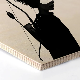 Hexagon - Holz Birke-Furnier Ireland - Four of Hearts 