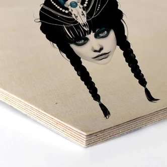 Hexagon - Holz Birke-Furnier Ireland - Wakeful warrior 