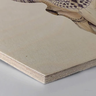 Hexagon - Holz Birke-Furnier - Kvilis - Boho Skull 