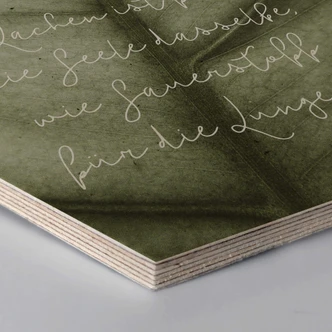 Hexagon - Holz Birke-Furnier - Lachen ist für die Seele 